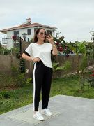 Kadın Modal Dokulu Kumaş Yanı şeritli Takım resmi